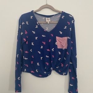 Self esteem long sleeve crop top